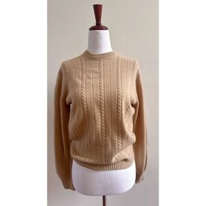 W. Bill Ltd. Vintage Scotland Pure Cashmere Cable Knit Sweater Women Size 38 /S